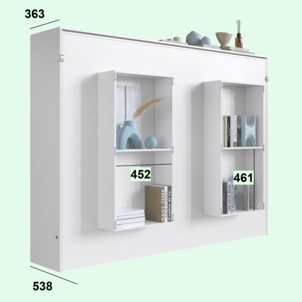 Cama Abatible 2 Plazas Horizontal Color Blanco - Image 6