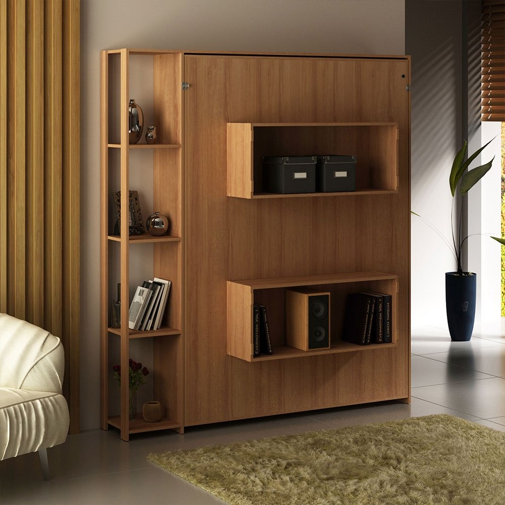 Cama Abatible 2 Plazas Con Estanteri Lateral - Image 3