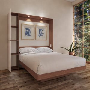 Cama Abatible 2 Plazas PLUS Con luces LED y Puerto USB