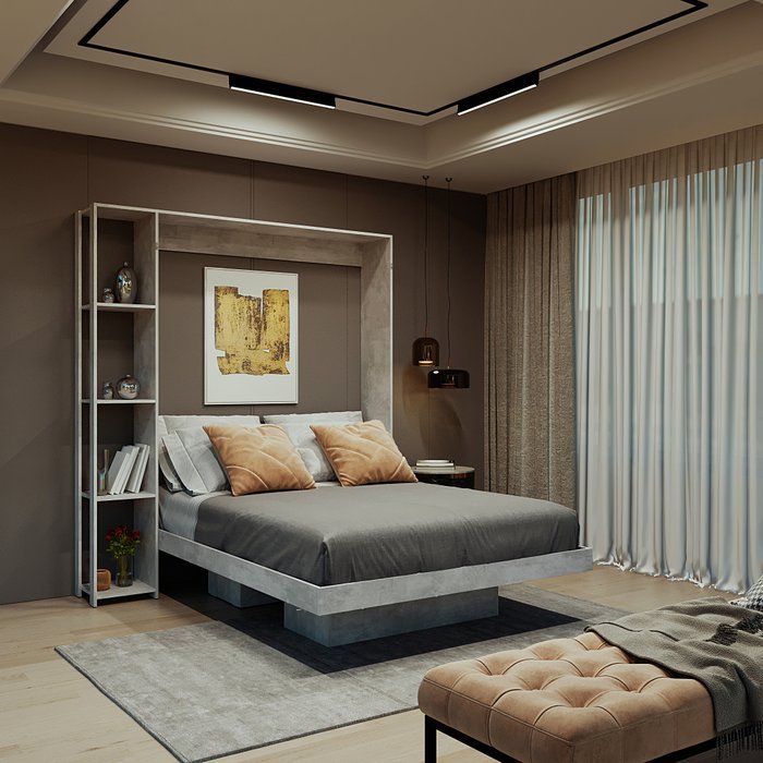 Cama Abatible 2 Plazas Con Estanteri Lateral - Image 4