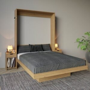 Cama Abatible 2 Lazas Vertical Con Mesitas De Luz