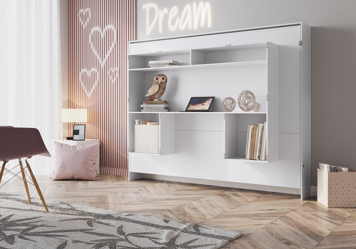 Cama Abatible 2 Plazas Horizontal Con Escritorio - Image 7