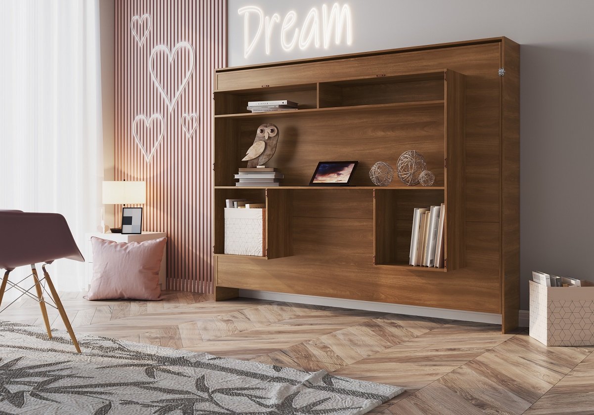 Cama Abatible 2 Plazas Horizontal Con Escritorio - Image 3