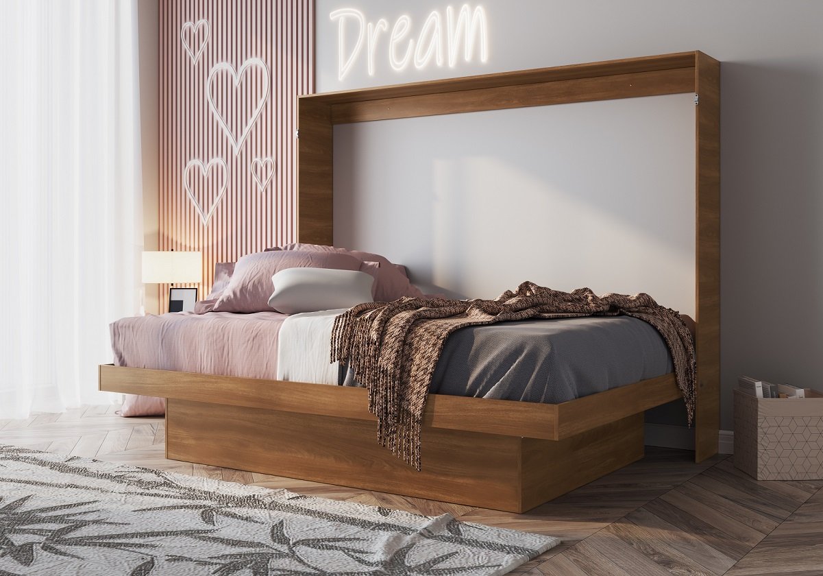 Cama Abatible 2 Plazas Horizontal Con Escritorio - Image 4