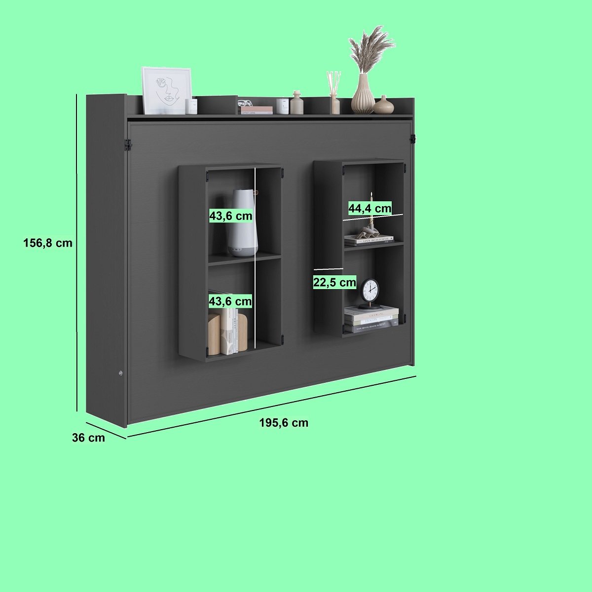 Cama Abatible 2 Plazas Horizontal Hanover - Image 7