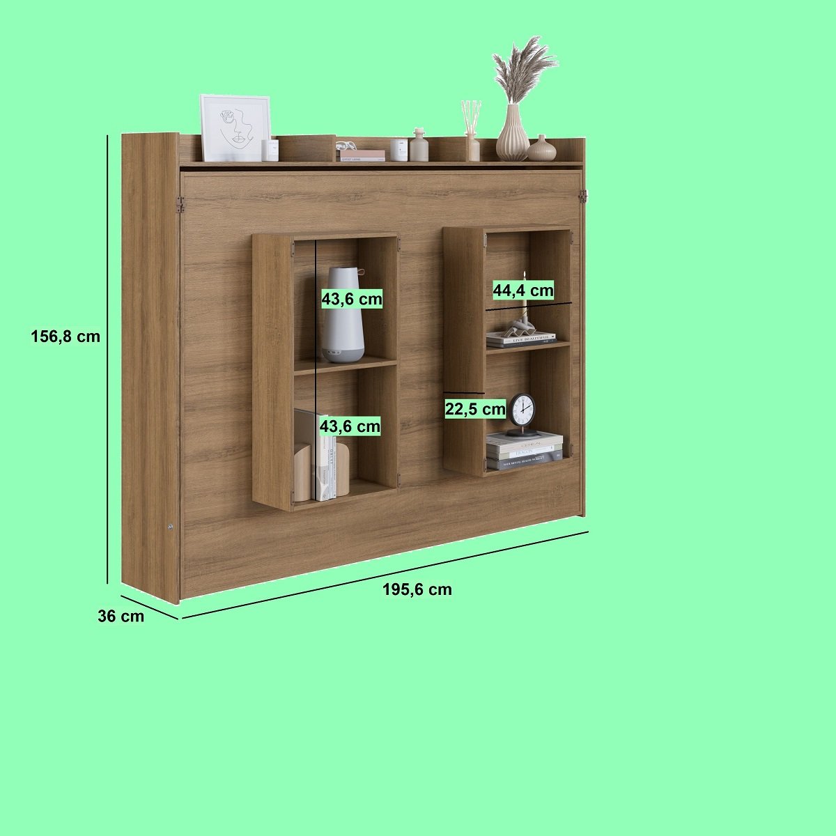 Cama Abatible 2 Plazas Horizontal Hanover - Image 7