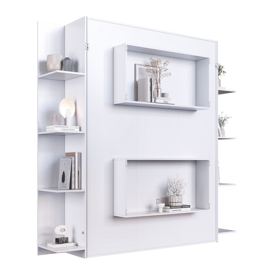 Cama Abatible 2 Plazas Vertical Vancouver Con 2 Estanterias Laterales - Image 4