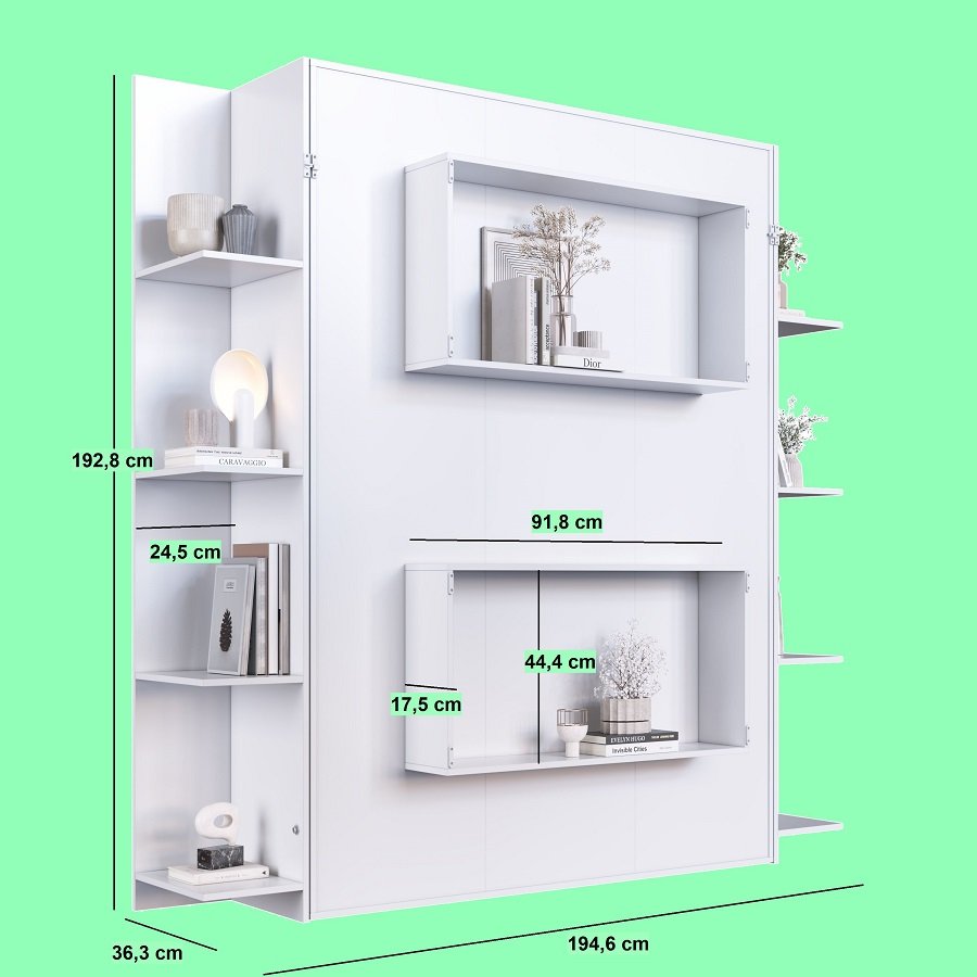 Cama Abatible 2 Plazas Vertical Vancouver Con 2 Estanterias Laterales - Image 6